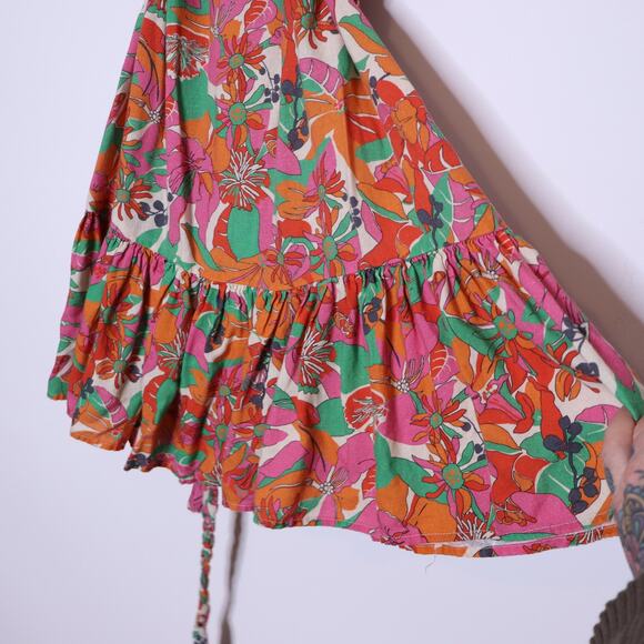 MARINE LAYER Laney Side Tie Ruffle Minidress Vintage Floral Multicolor Women's S - Picture 14 of 16